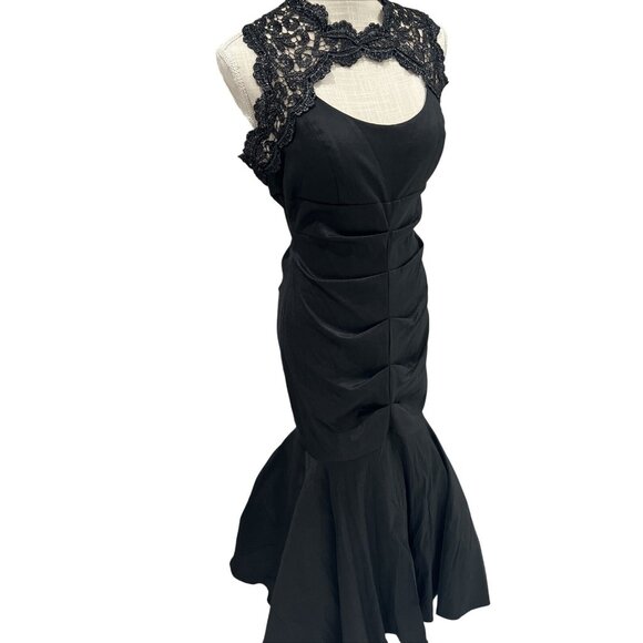 Xscape Black Lace Mermaid Gown Size 10 - Picture 3 of 10
